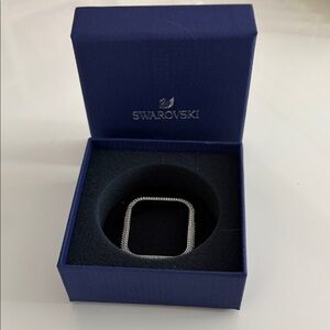 Swarovski Silver-Tone Apple Watch cover with crystal accents